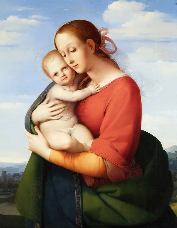 Madonna And Child 22 Wall Art by Johann Evangelist Scheffer von Leonhardshoff - High-Resolution Digital Print
