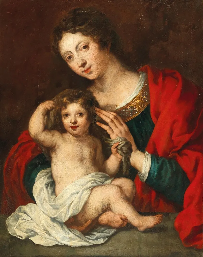 Madonna And Child 60 Wall Art by Flemish School - High-Resolution Digital Print