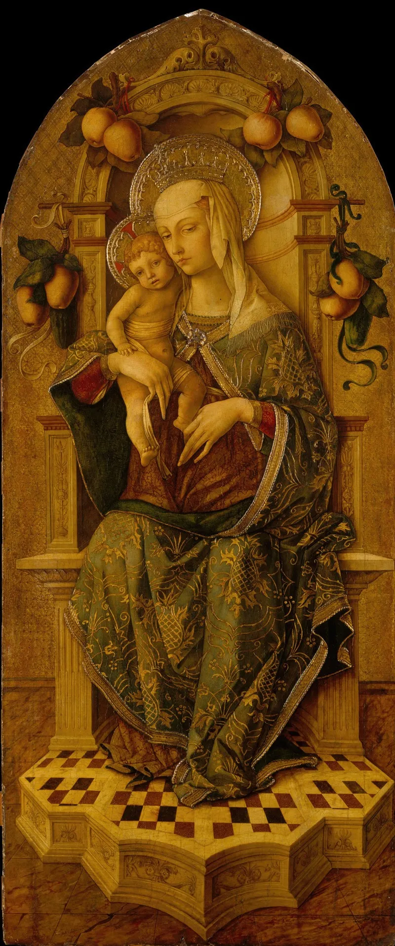 Madonna And Child Enthroned 3 Wall Art by Nicola di Maestro Antonio - High-Resolution Digital Print
