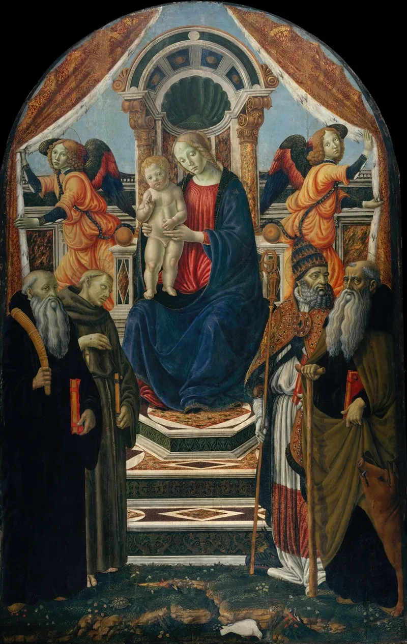 Madonna And Child Enthroned With Saints And Angels