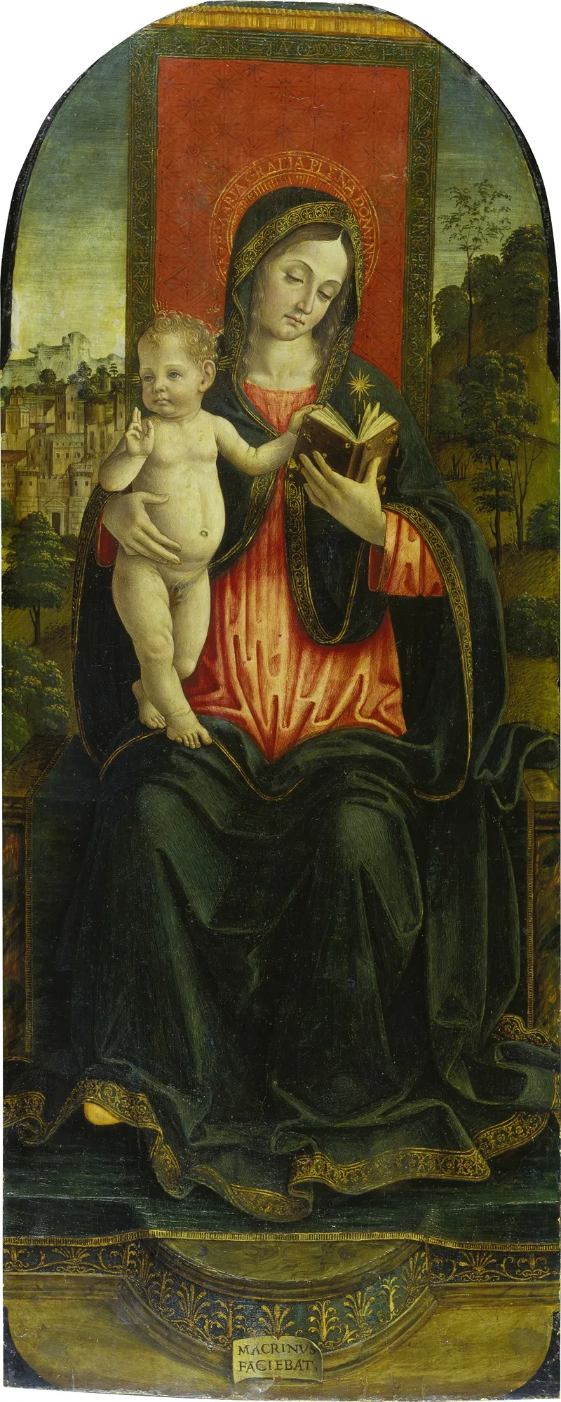 Madonna And Child Enthronend Wall Art by Macrino D'alba - High-Resolution Digital Print