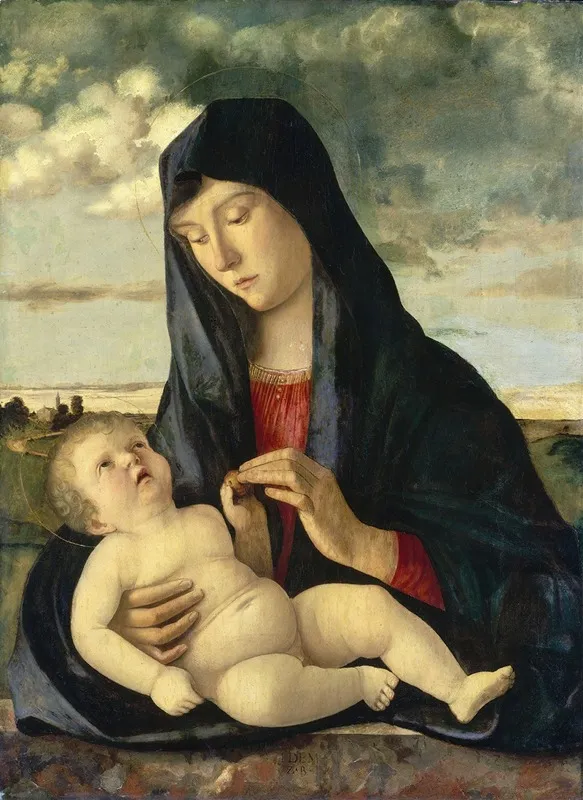 Madonna And Child In A Landscape 2 Wall Art by Giovanni Bellini - High-Resolution Digital Print