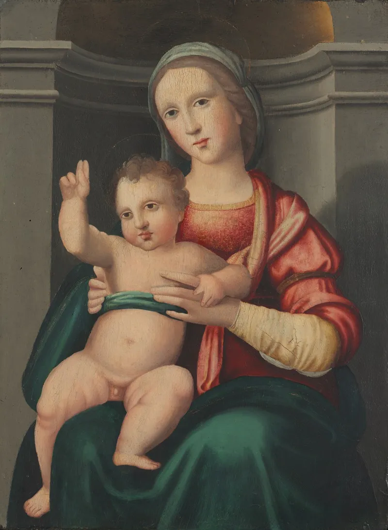 Madonna And Child In A Niche 2 Wall Art by Antonio del Ceraiolo - High-Resolution Digital Print