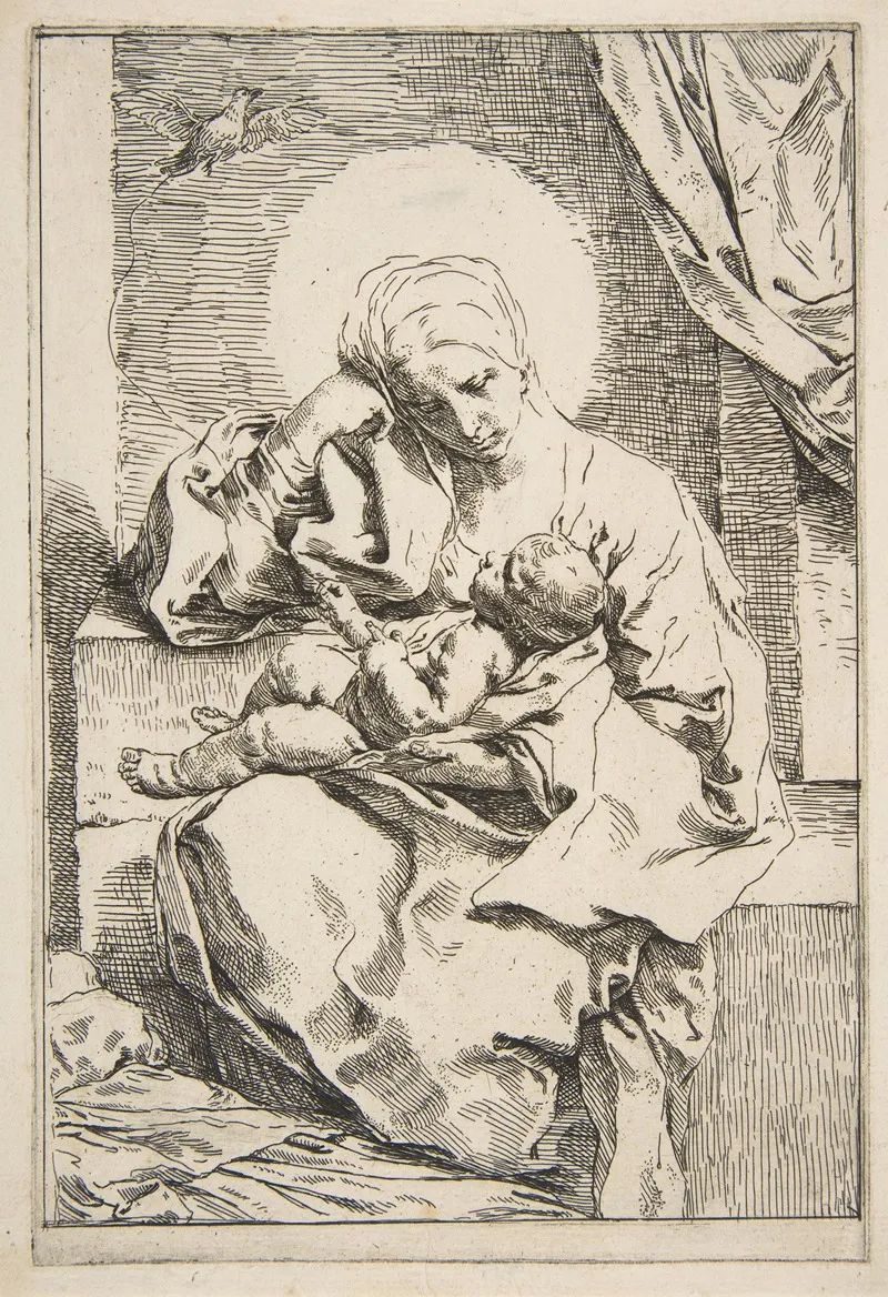 Madonna And Child With A Bird