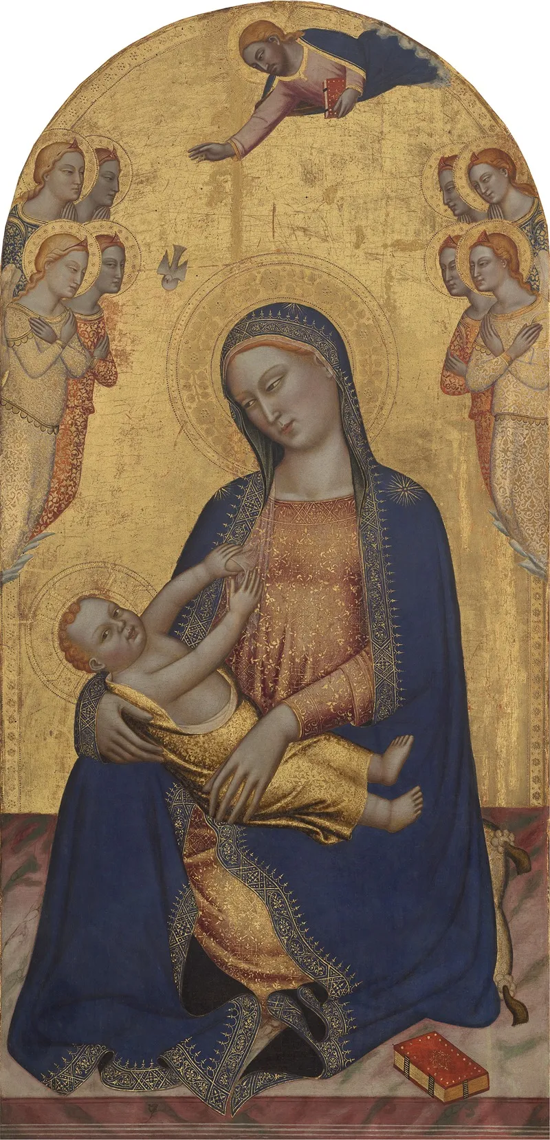 Madonna And Child With God The Father Blessing And Angels Wall Art by Jacopo di Cione - High-Resolution Digital Print