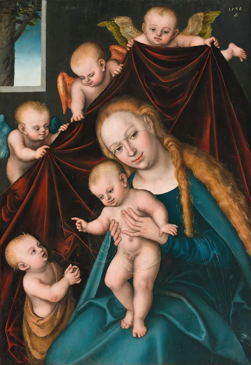 Madonna And Child With Infant Saint John The Baptist And Angels
