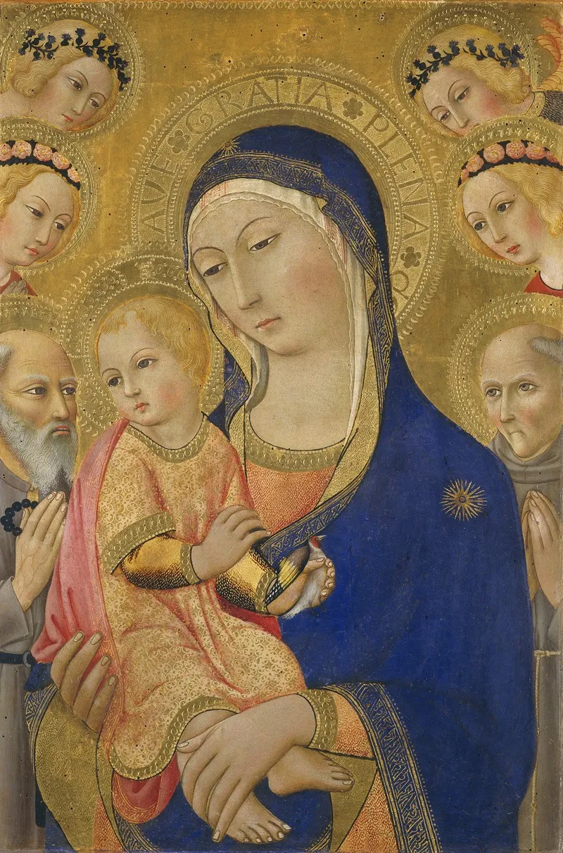 Madonna And Child With Saint Jeromesaint Bernardino And Angels