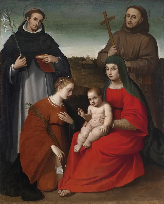 Madonna And Child With Saints 3 Wall Art by Biagio Pupini - High-Resolution Digital Print