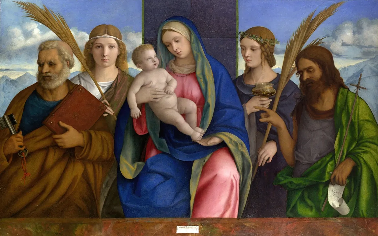 Madonna And Child With Saints 8 Wall Art by Giovanni Bellini - High-Resolution Digital Print