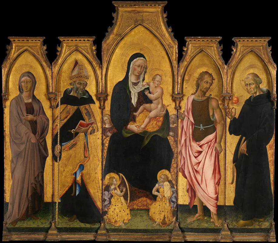 Madonna And Child With Saints 9 Wall Art by Giovanni di Paolo - High-Resolution Digital Print