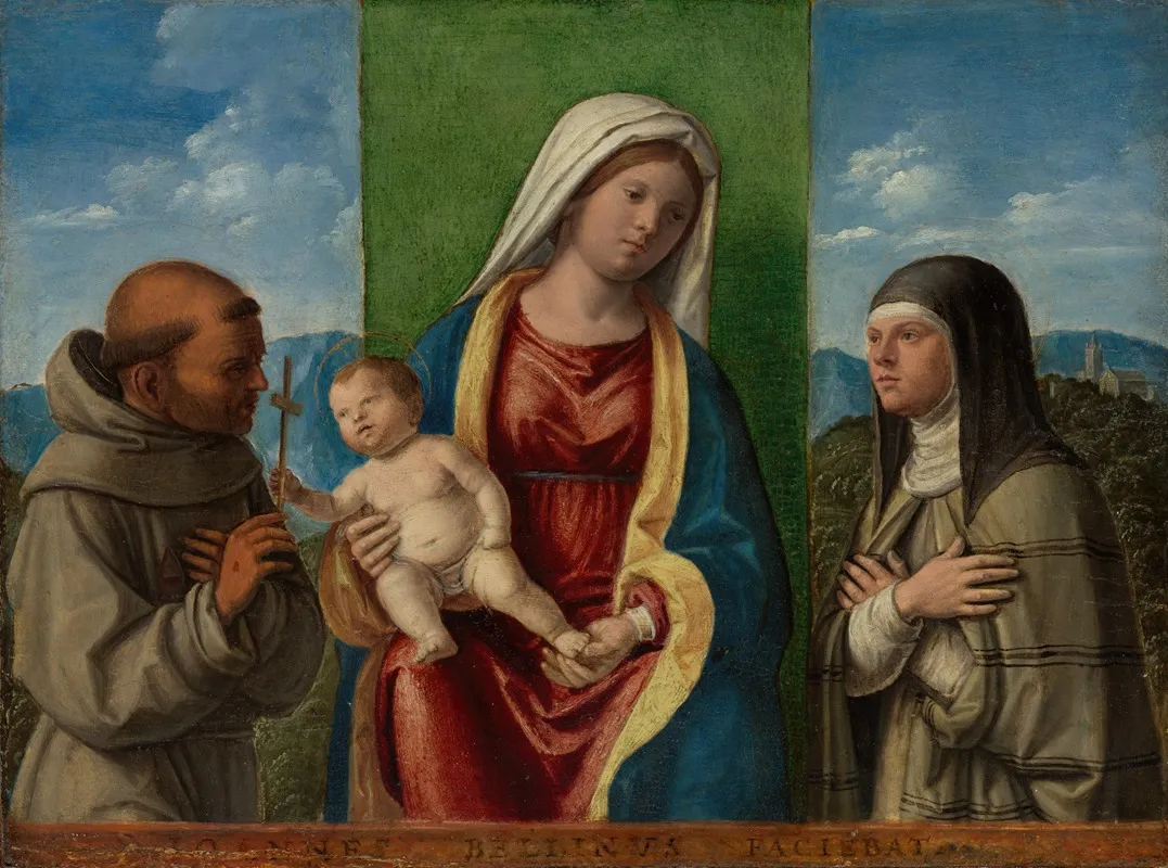 Madonna And Child With Saints Francis And Clare Wall Art by Giovanni Battista Cima da Conegliano - High-Resolution Digital Print
