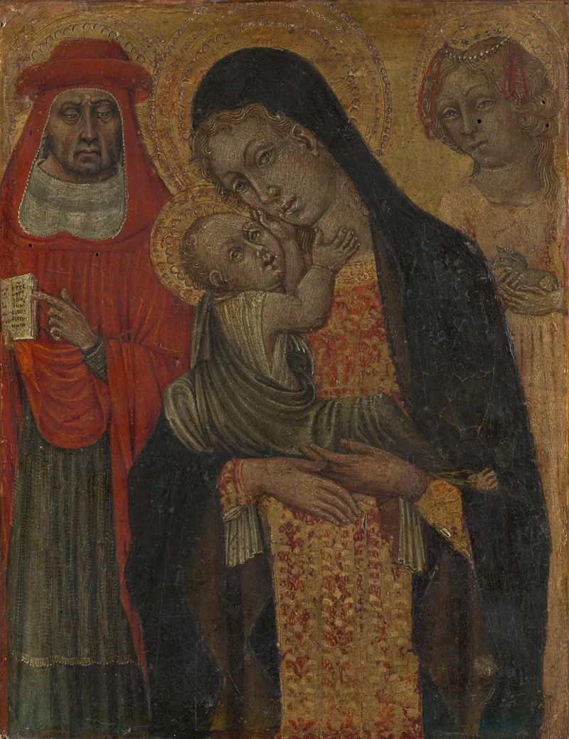 Madonna And Child With Saints Jerome And Agnes Wall Art by Giovanni di Paolo - High-Resolution Digital Print