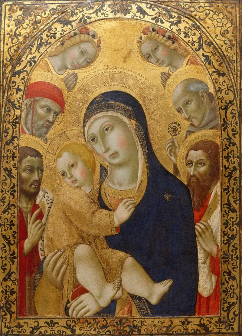 Madonna And Child With Saints Jerome John The Baptist Bernardino And Bartholomew