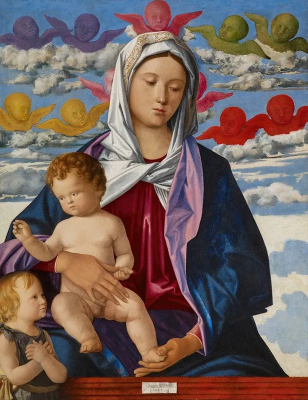 Madonna And Child With St John The Baptist 3 Wall Art by Giovanni Bellini - High-Resolution Digital Print