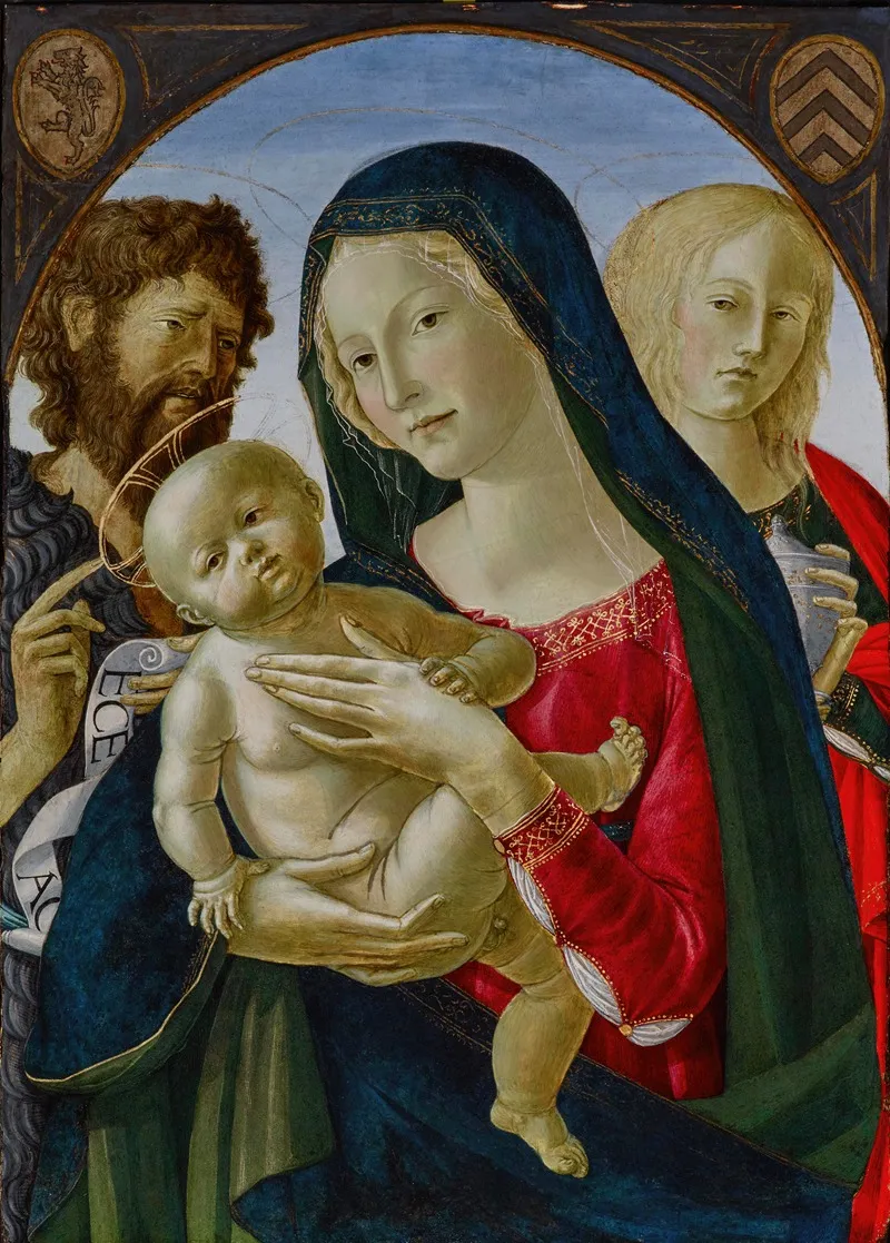Madonna And Child With St John The Baptist And St Mary Magdalene 2 Wall Art by Neroccio di Bartolommeo de' Landi - High-Resolution Digital Print