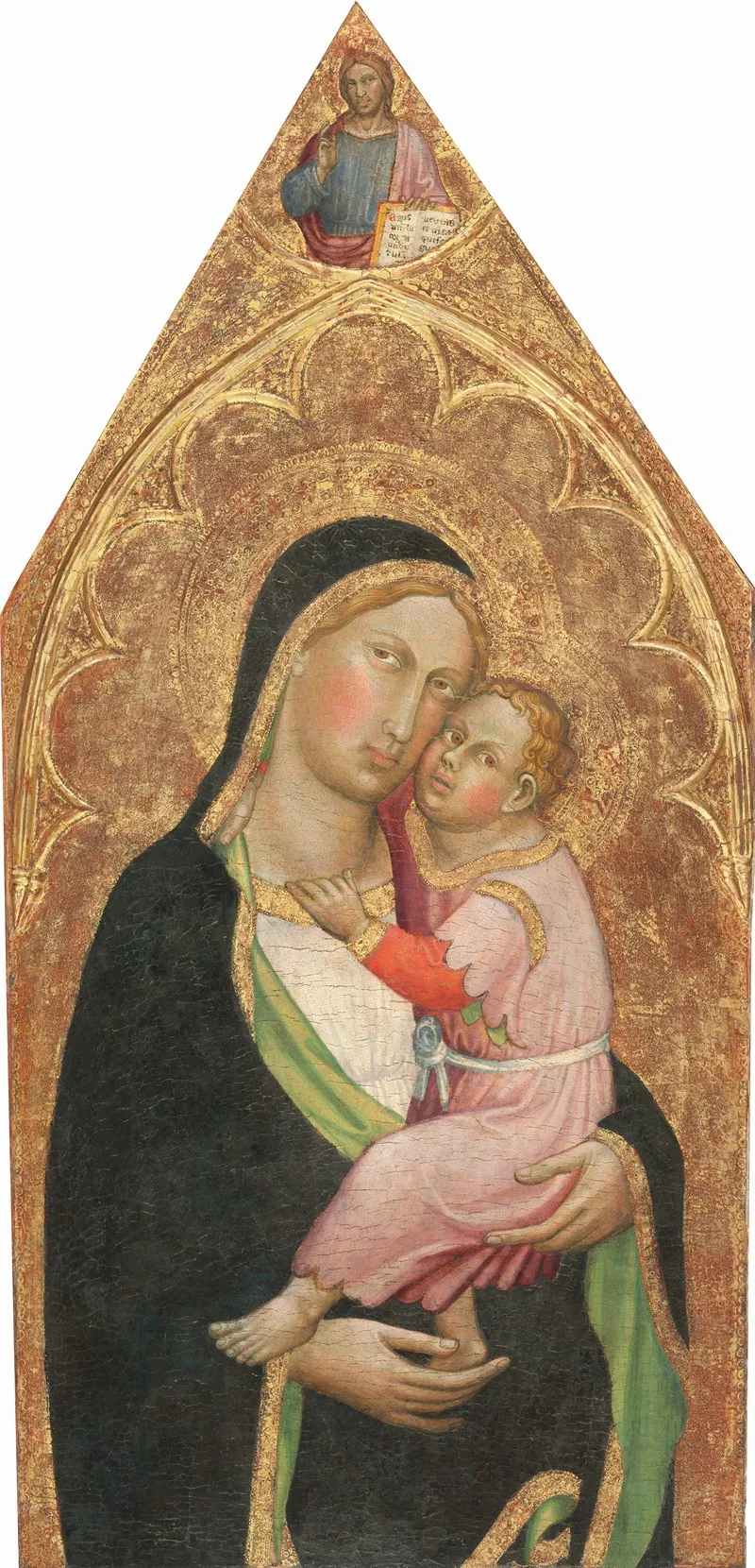 Madonna And Child With The Blessing Christ Wall Art by Martino di Bartolomeo di Biago - High-Resolution Digital Print