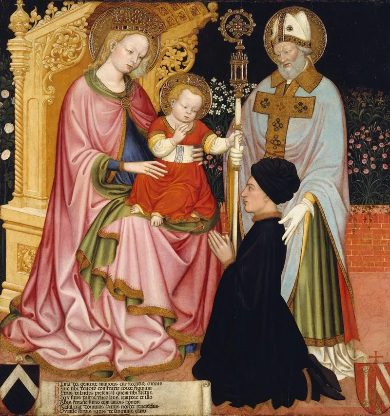 Madonna And Child With The Donor Pietro De Lardi Presented By Saint Nicholas Wall Art by Master G.Z. - High-Resolution Digital Print