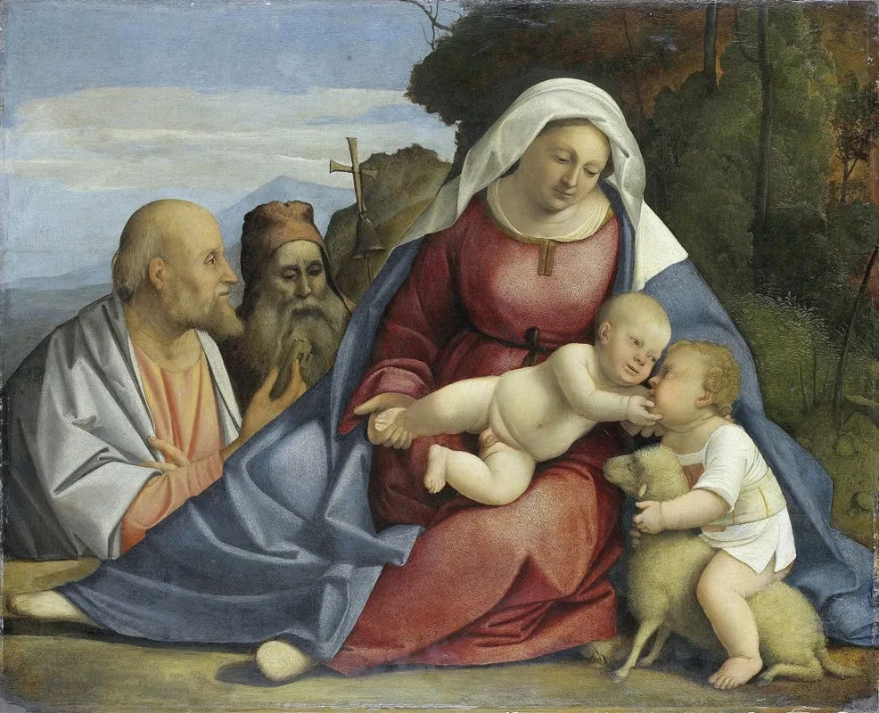Madonna And Child With The Infant John The Baptist And Saints Peter And Anthony