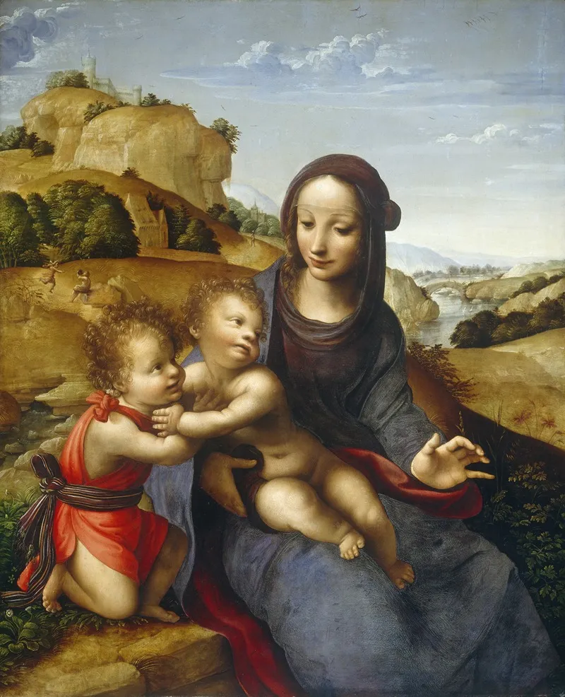 Madonna And Child With The Infant Saint John 3 Wall Art by Fernando Yáñez de la Almedina - High-Resolution Digital Print