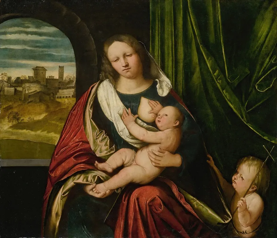 Madonna And Child With The Infant Saint John 5 Wall Art by Altobello Melone - High-Resolution Digital Print