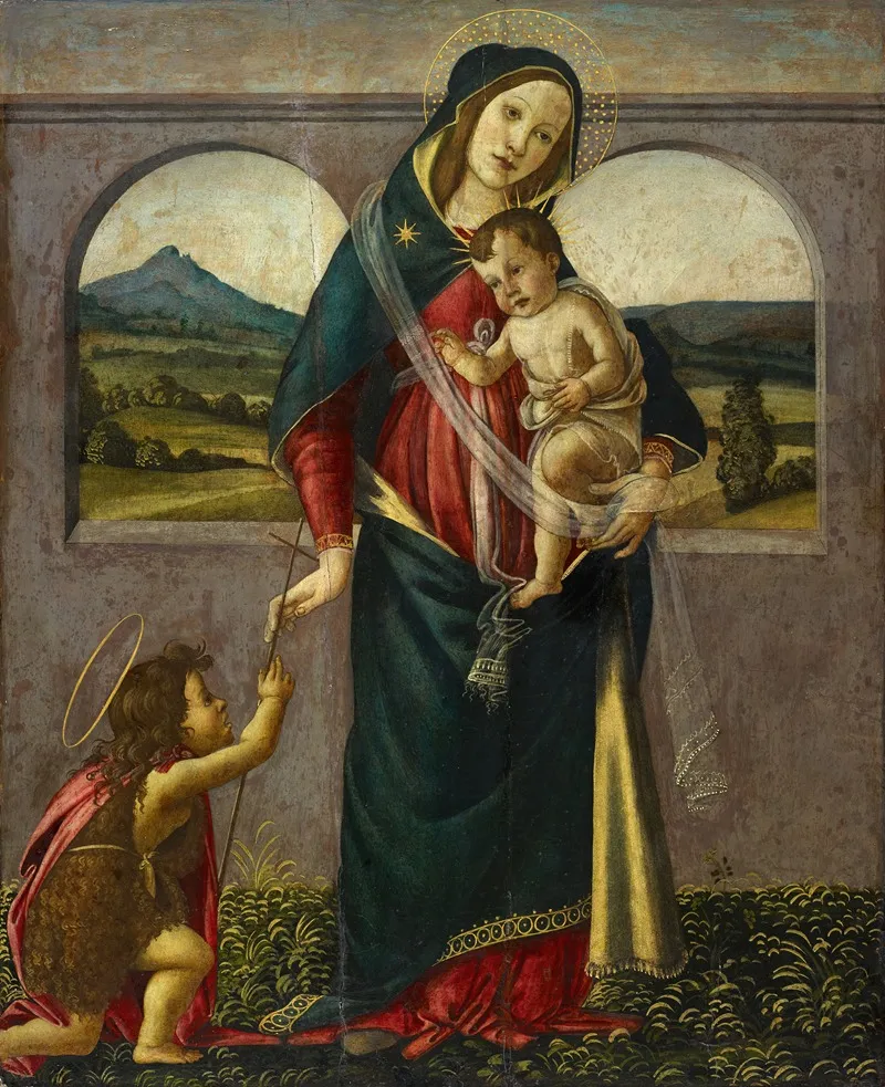 Madonna And Child With The Infant Saint John The Baptist 4 Wall Art by Follower Of Botticelli - High-Resolution Digital Print