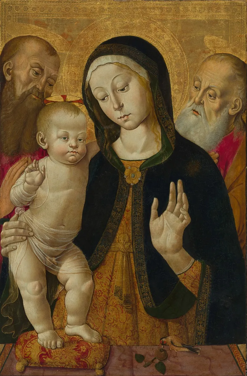 Madonna And Child With Two Hermit Saints Wall Art by Bernardino Fungai - High-Resolution Digital Print