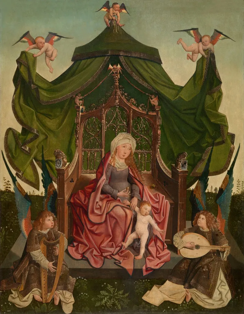 Madonna Enthroned Wall Art by Master of the Antwerp Triptych of Maria - High-Resolution Digital Print