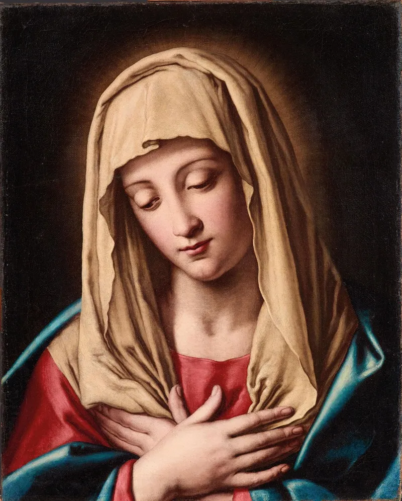 Madonna In Prayer 2 Wall Art by Workshop of Giovanni Battista Salvi - High-Resolution Digital Print