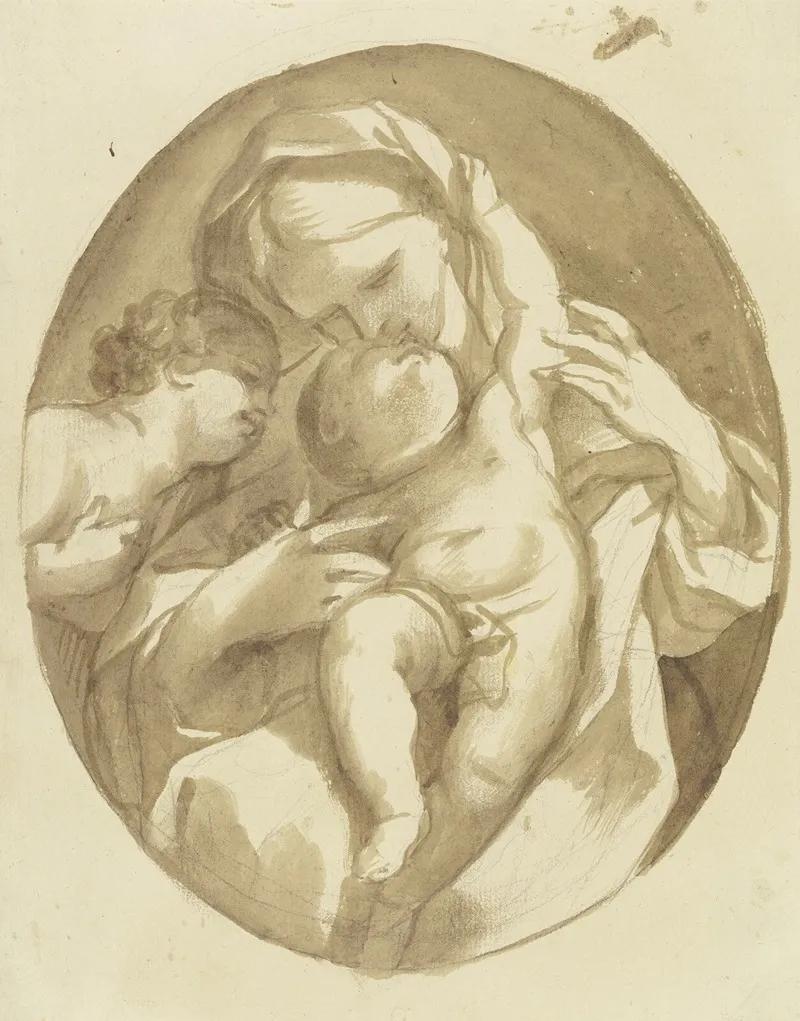 Madonna Mit Dem Kind Und Dem Johannesknaben Wall Art by Adam Friedrich Oeser - High-Resolution Digital Print