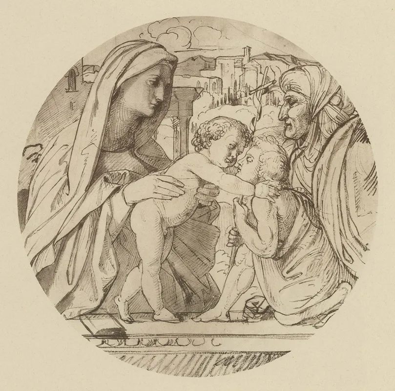Madonna Mit Dem Kinde Der Heil Elisabeth Und Dem Heil Johannes Wall Art by Eduard von Steinle - High-Resolution Digital Print