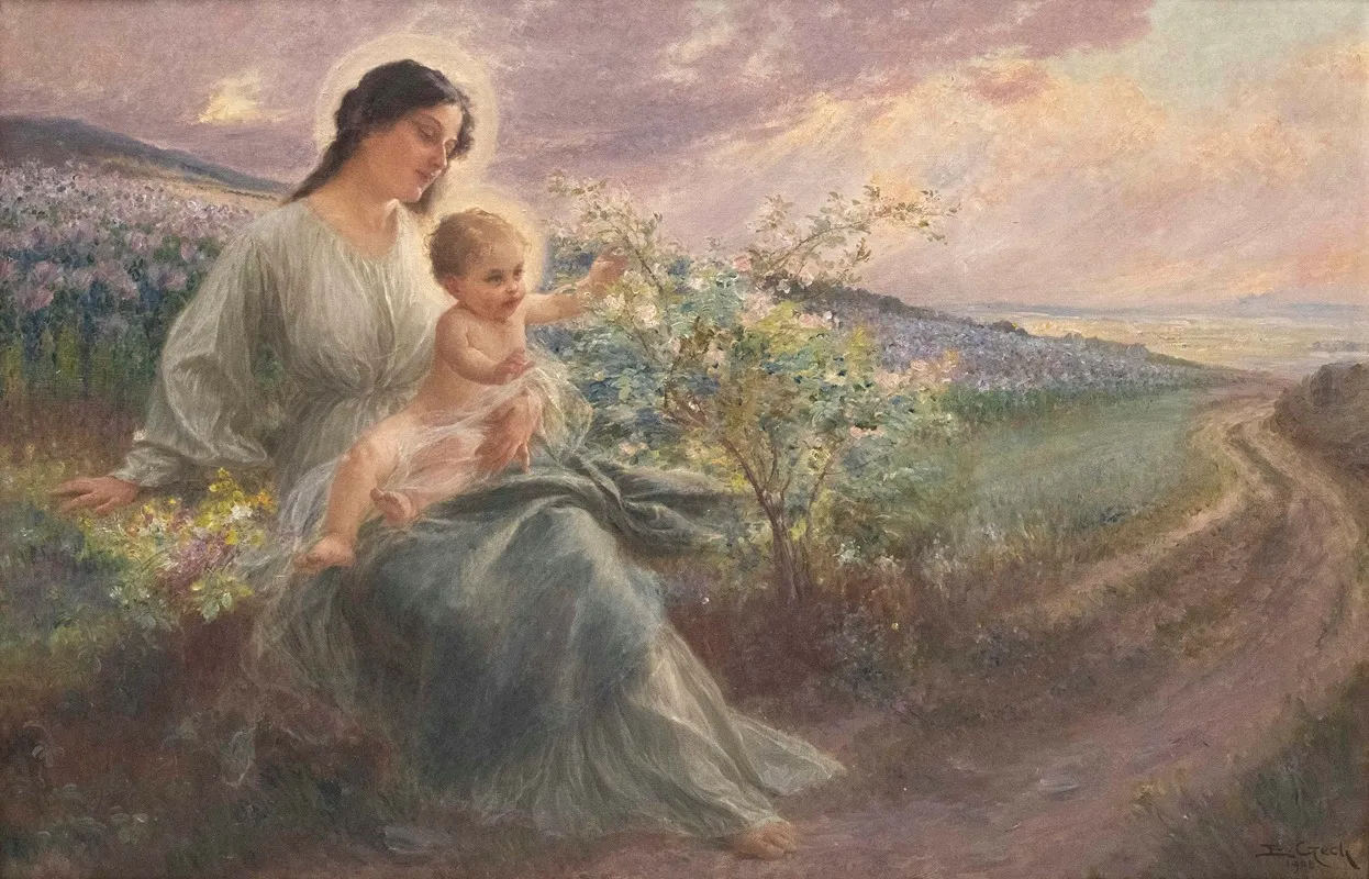 Madonna Mit Kind Am Wegrand Wall Art by Emil Czech - High-Resolution Digital Print