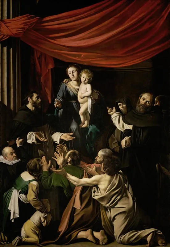 Madonna Of The Rosary Wall Art by Caravaggio - High-Resolution Digital Print