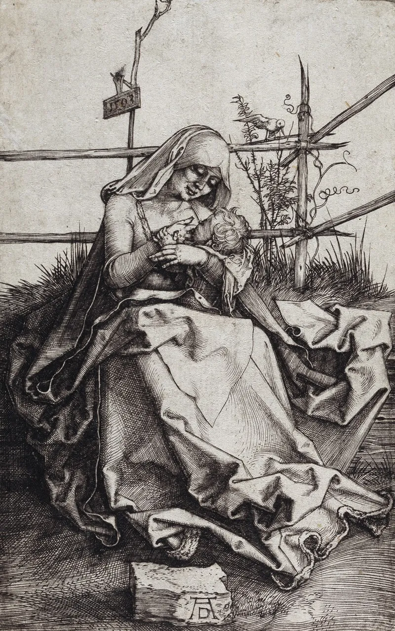 Madonna On A Grassy Bench