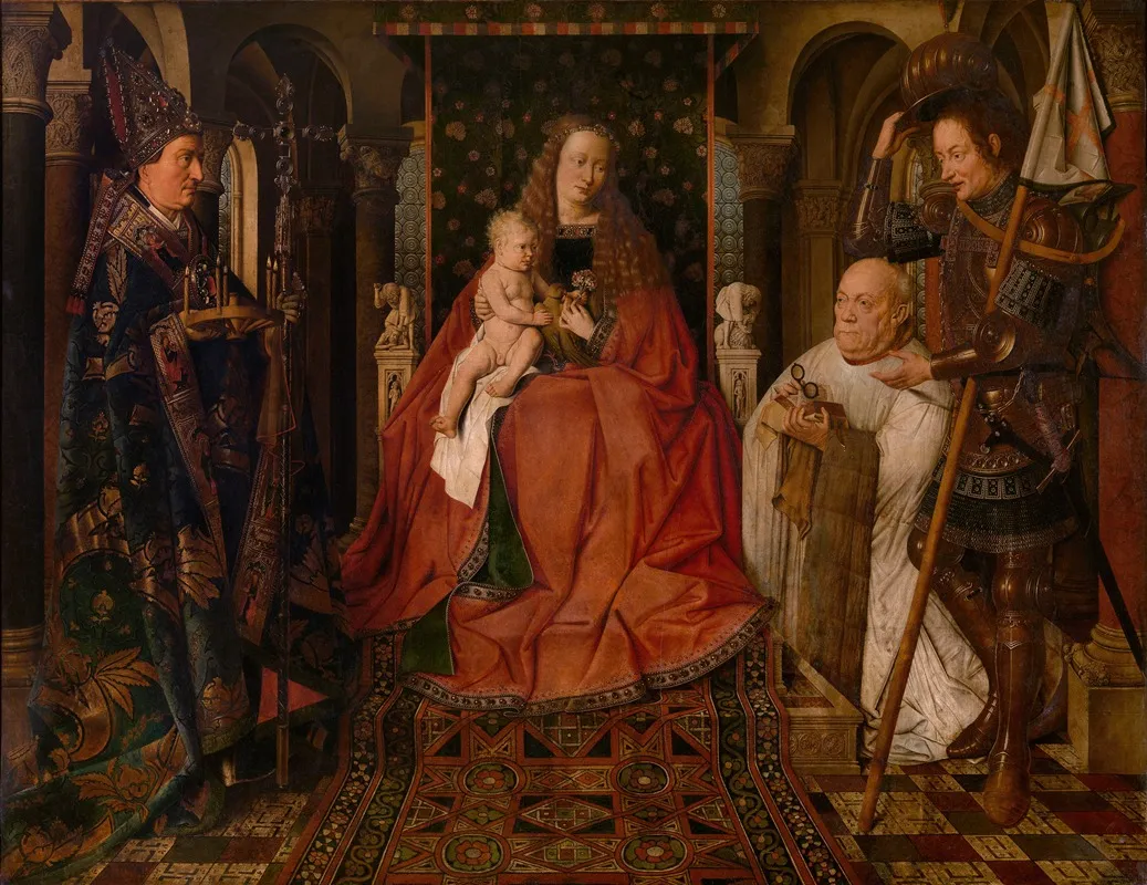 Madonna Surrounded By Saint George Saint Donatianus Of Reims And The Donor Canon Van Der Paele