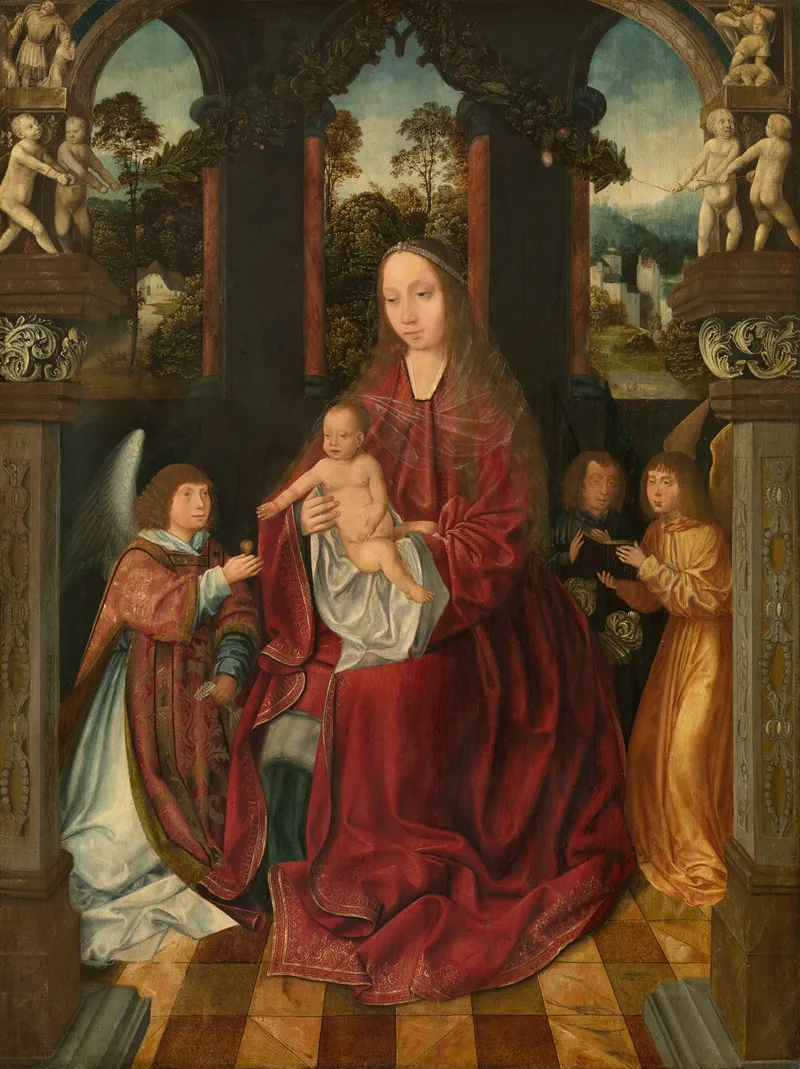Madonna With Angels Wall Art by Master of the Holy Blood - High-Resolution Digital Print