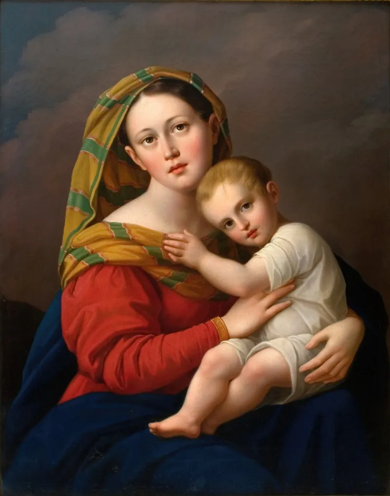 Madonna With Child 7 Wall Art by Józef Oleszkiewicz - High-Resolution Digital Print