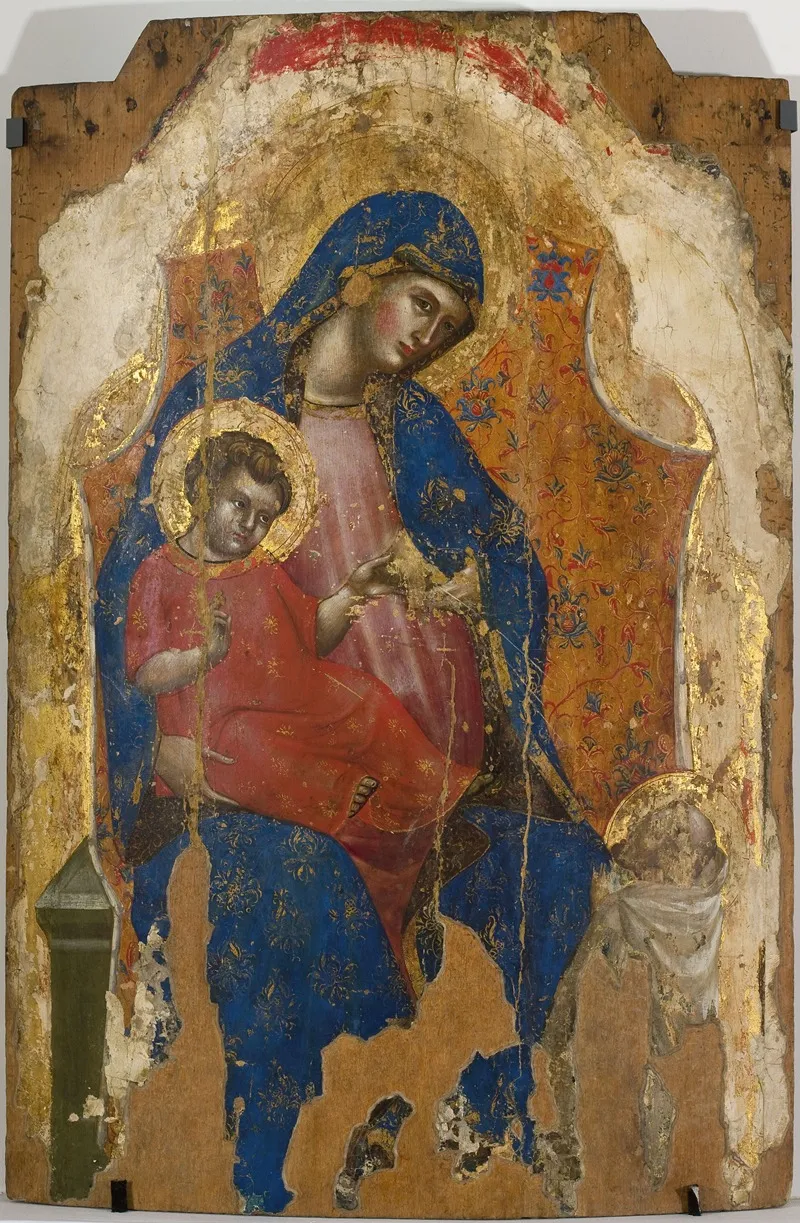 Madonna With Child Jesus And St Bernard Wall Art by Veneziano Lorenzo - High-Resolution Digital Print