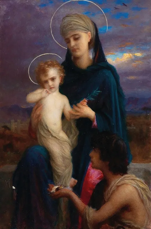 Madonna With Christ Child And A Boy