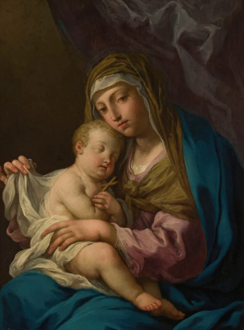 Madonna With Sleeping Child Jesus Wall Art by Angelo Trevisani - High-Resolution Digital Print