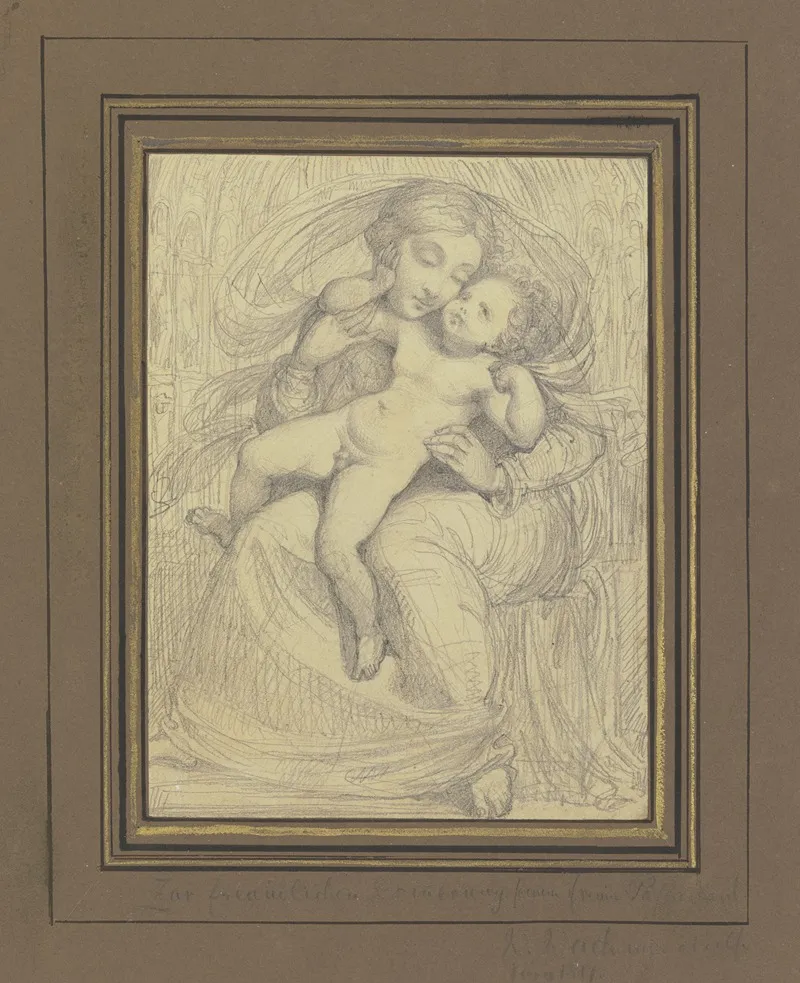 Madonna With The Child 5 Wall Art by Wilhelm Wach - High-Resolution Digital Print