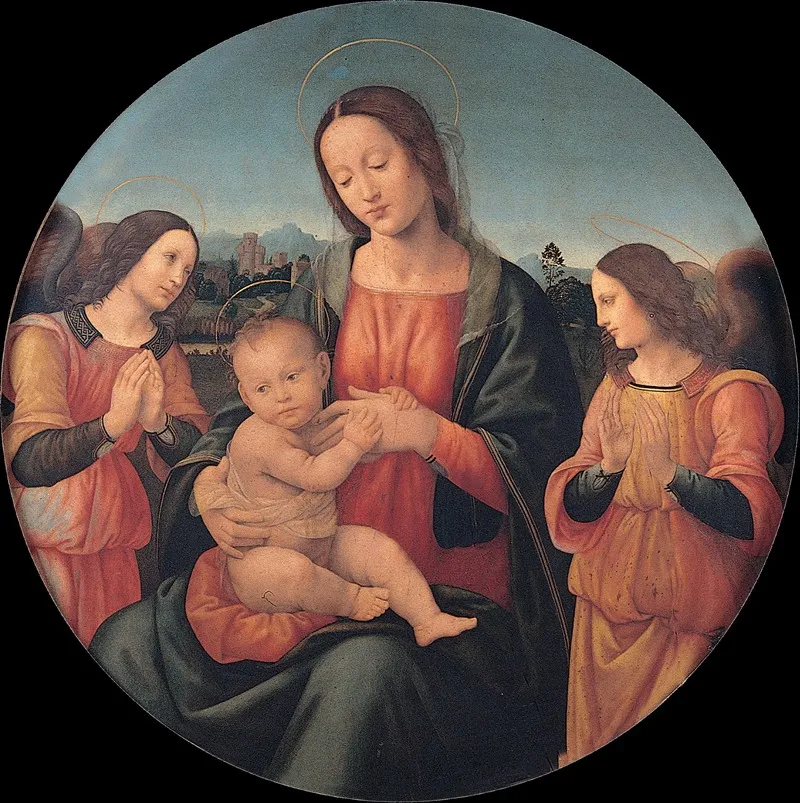 Madonna With The Child And Angels 2 Wall Art by Giovanni Antonio Sogliani - High-Resolution Digital Print