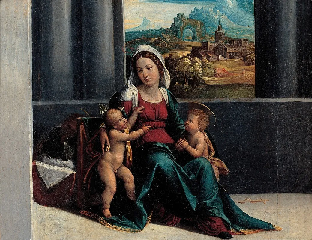 Madonna With The Child And St John Wall Art by Garofalo and workshop - High-Resolution Digital Print
