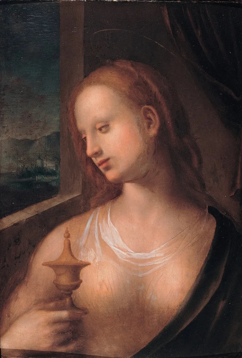 Magdalene With The Jar Of Ointment 2 Wall Art by Domenico Puligo - High-Resolution Digital Print