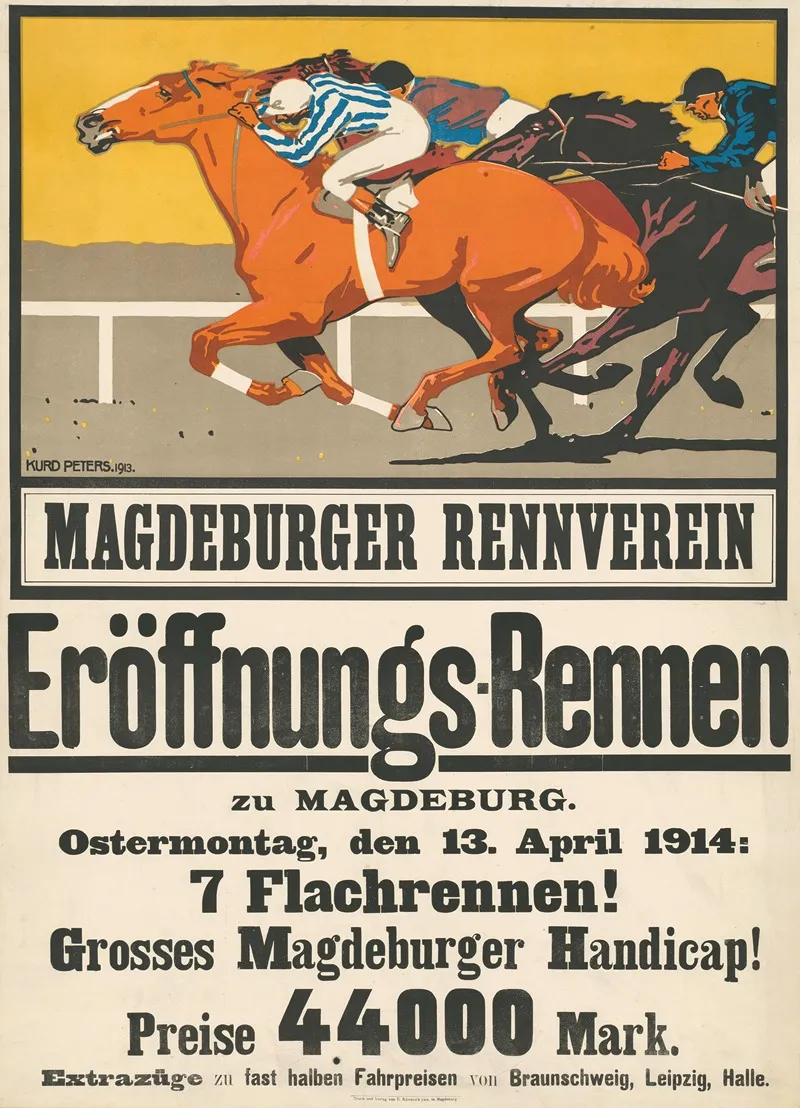 Magdeburger Rennverein Eroffnungsrennen Zu Magdeburg 1914 Wall Art by Kurd Peters - High-Resolution Digital Print