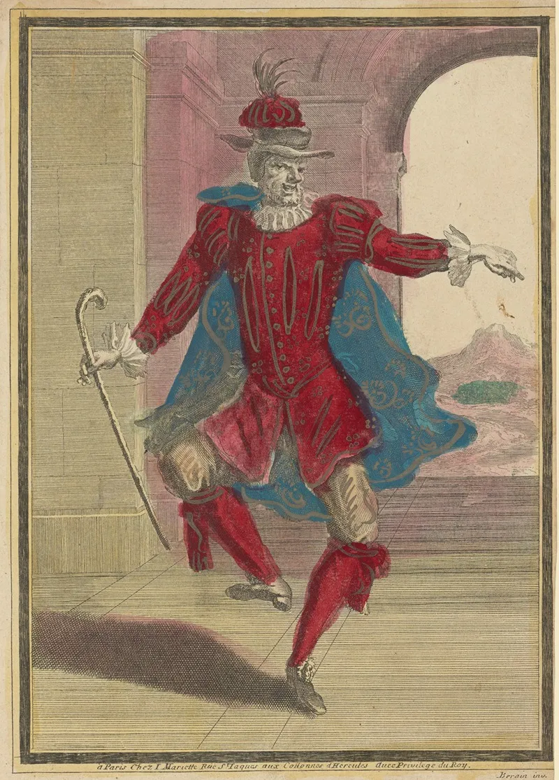 Magny En Habit De Viellard Dansant Dans Lopera De Thesee Wall Art by Jean Bérain - High-Resolution Digital Print