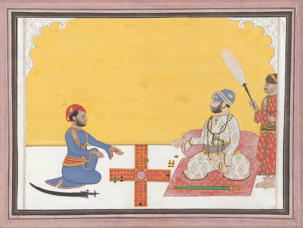 Maharaja Sovan Singh Playing Pachisi Wall Art by Ambav - High-Resolution Digital Print