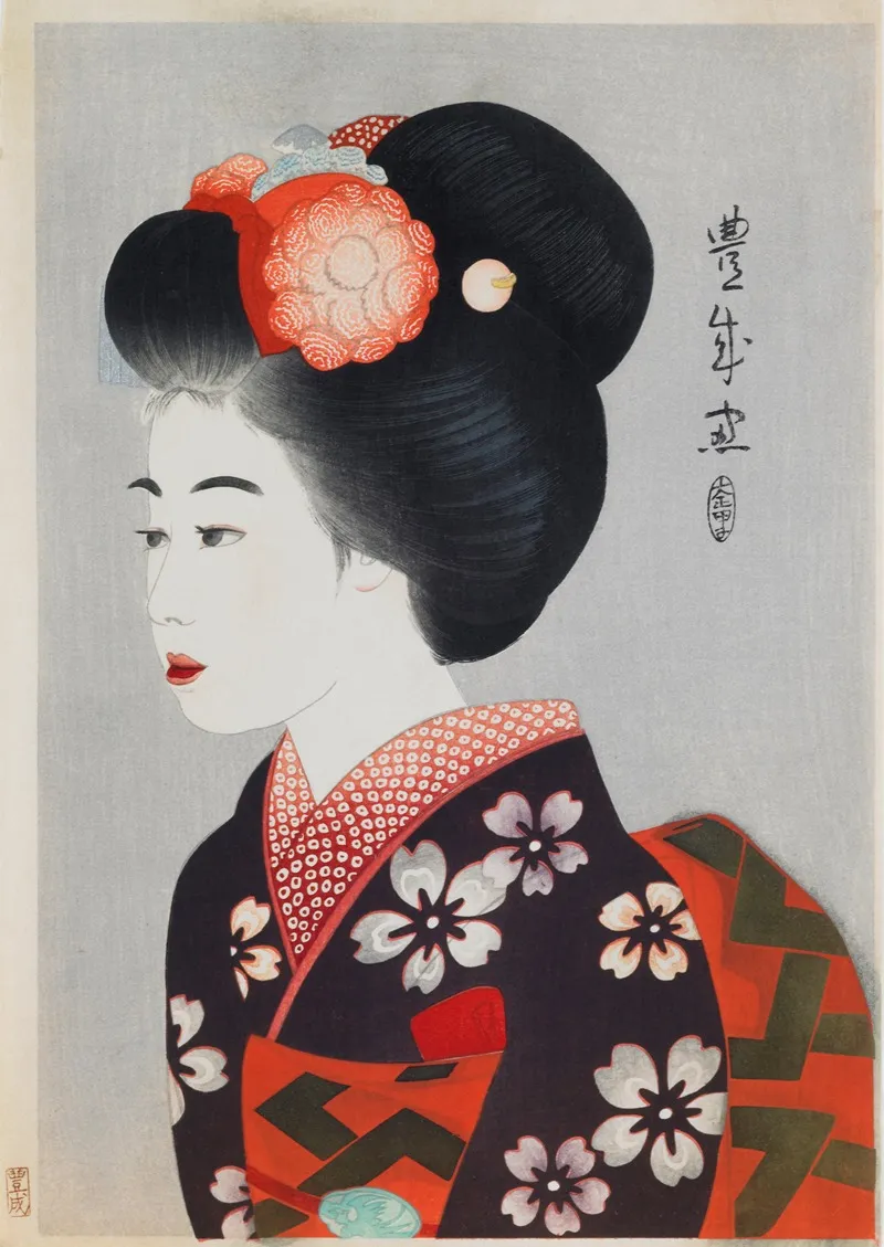 Maiko Apprentice Geisha Wall Art by Toyonari Yamamura - High-Resolution Digital Print