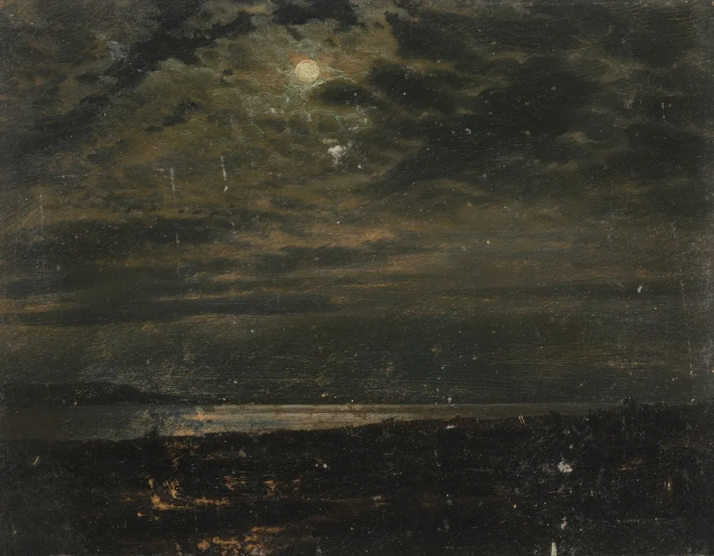 Maine Coast Moonlight Wall Art by Frederic Edwin Church - High-Resolution Digital Print