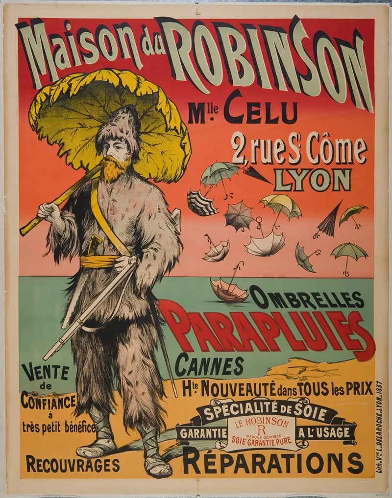 Maison Du Robinson Ombrelles Parapluie Cannes Wall Art by Anonymous - High-Resolution Digital Print