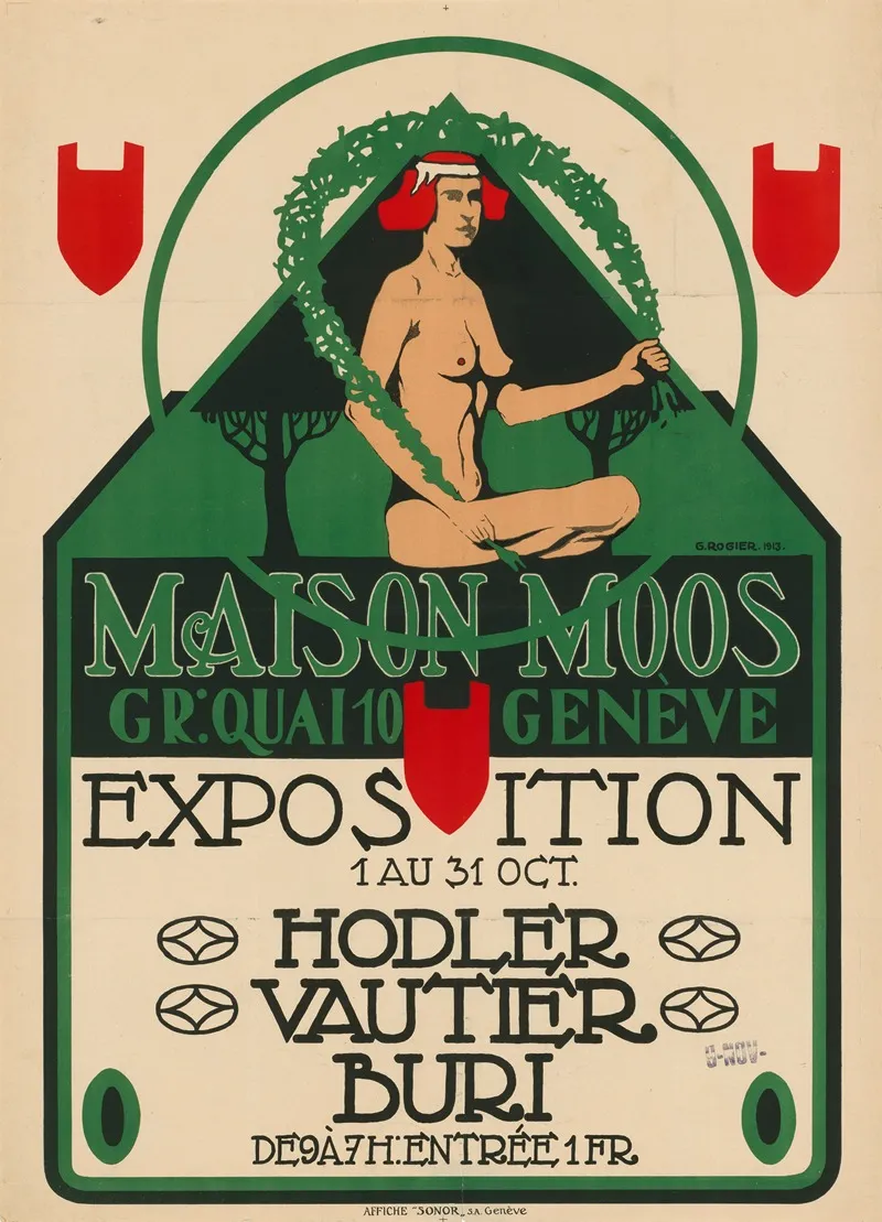 Maison Moos Exposition Hodler Vautier Buri Wall Art by G. Rogier - High-Resolution Digital Print